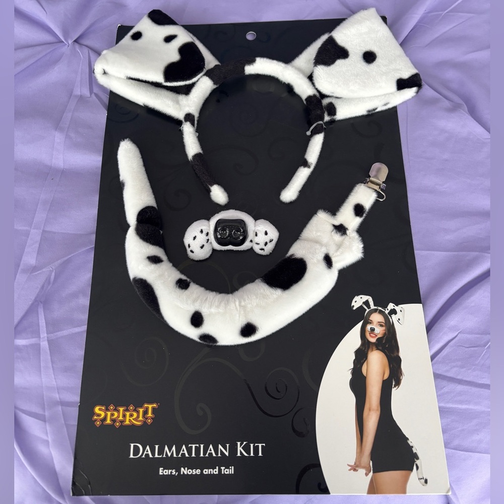 Dalmatian Costume Kit, Ear and Nose Band & Tail, Size: One Size Fits Most